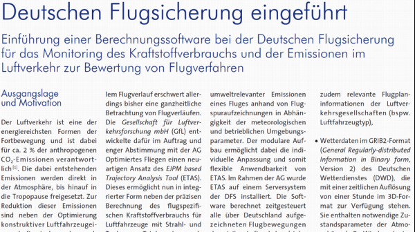 New calculation software introduced at DFS Deutsche Flugsicherung GmbH (German Air Traffic Control Service)