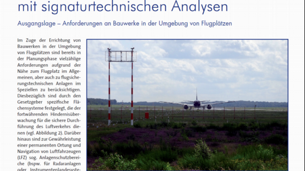 Risikobewertung für Bauwerke in der Umgebung von Flugplätzen kombiniert mit signaturtechnischen Analysen