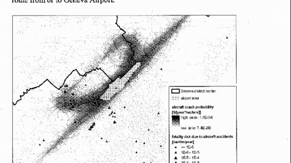 Assessment of aircraft accident probability on industrial facilities by means of GIS Risk-Register, the examples of geneva, Geneva Risk