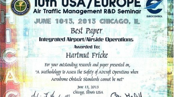 GfL receives award at USA Europe ATM R&D Seminar 2013 in Chicago