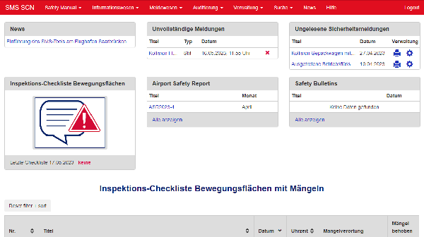 Safety Management System der GfL am Flughafen Saarbrücken in Betrieb