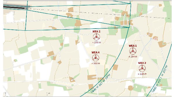 Obstacle investigation of wind turbines in the vicinity of airports